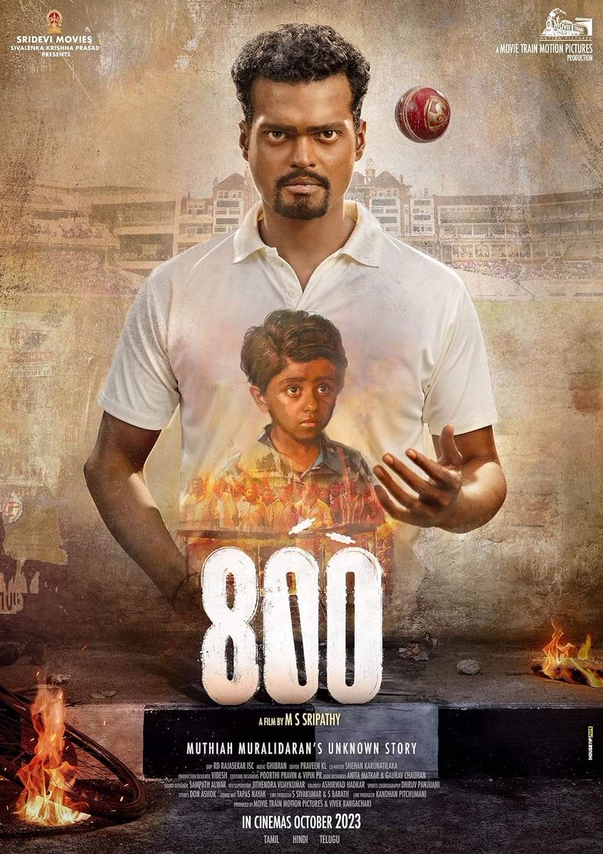 #800Movie REVIEW.

#MadhurMittal & #KingRatnam Apt💯. Biopic Of #MuttiahMuralitharan♥️. Entire Life He Is Proving To Everyone🥹. Few Scenes Are Really Goosebumps 🥹💯. Screenplay Pakka. Interval🔥. Engaging In Both 1st Half & 2nd half. CLIMAX 💥.

Must Watch🔥💯.

RATING : 3.75/5