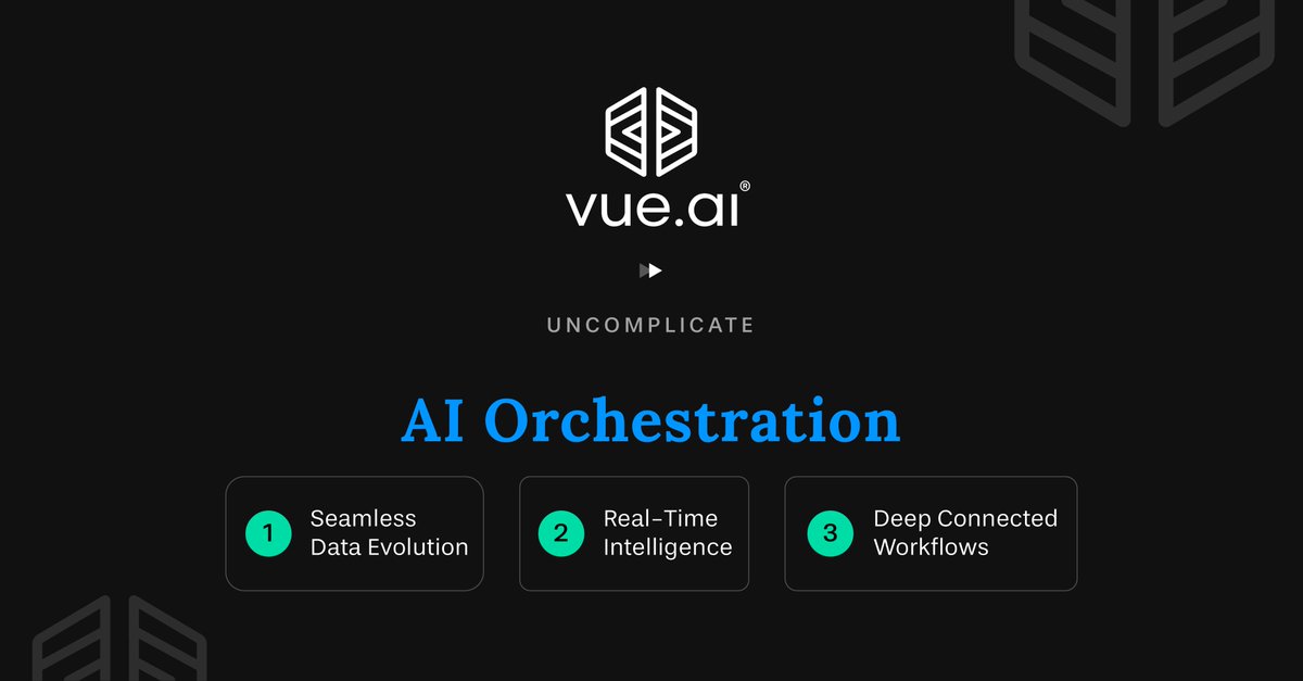 Here are the 3 things you should know about Vue.ai's brand-new AI Orchestration Platform🚀
lnkd.in/g6QvzBCZ

#ai #artificialintelligence #aiorchestration #uncomplicate #enterpriseai #aiadvancements #aiautomation