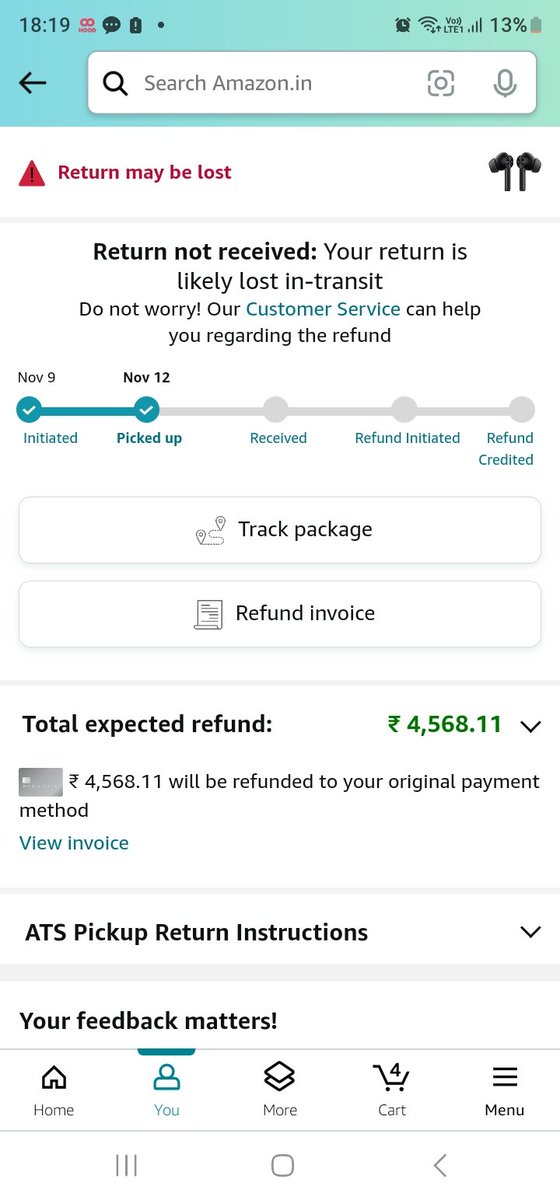 saksham77444's tweet photo. @amazonIN Look at the fraud tactics of amazon
Think that customers are fools
I wil show the proof
Return is lost in transit & the customer service agent is telling me that item condition is not satisfactory & no refund would be given
Return was a sealed pack.
#amazonexposed
#fraudamazon https://t.co/YbiKpZqgAo