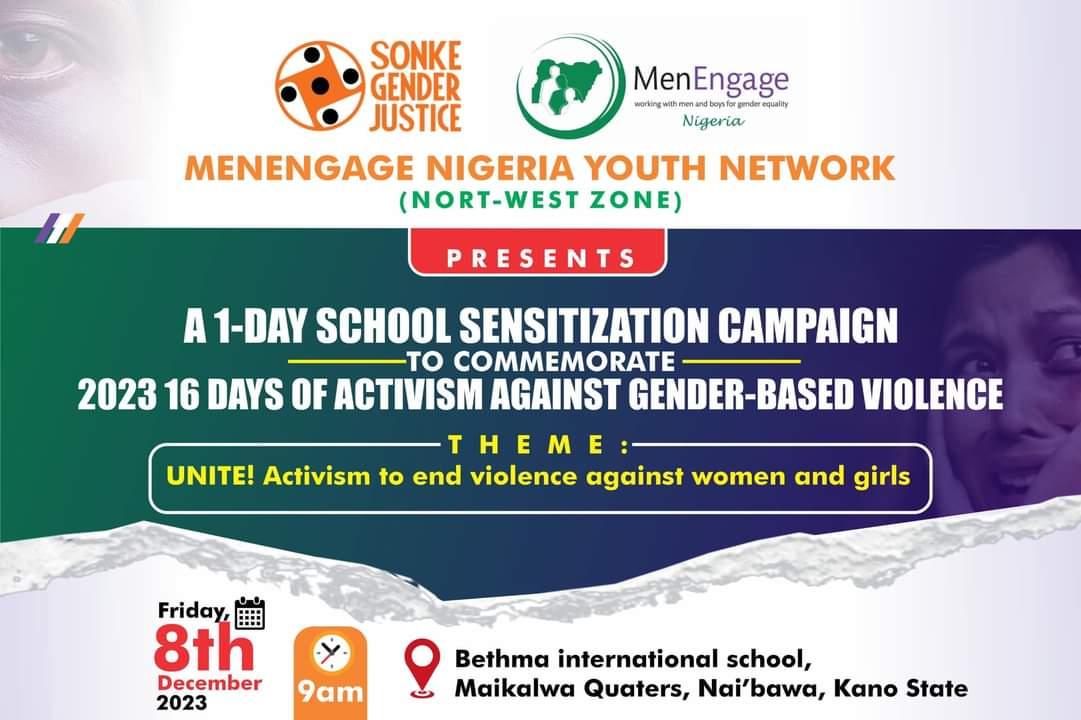 MenNigeria's tweet photo. Join MenEngage Nigeria South East and North West youth network on their #16DaysOfActivism stakeholders' engagement in the VAPP Law and School sensitization on #EndGBV
@SonkeTogether @MrNishKumar @MenEngageAfrica @SIRPNig @IGWE_Africa @OGEinitiative @TownCrierAfrica @NorahOkafor https://t.co/ZnkSK9W56G