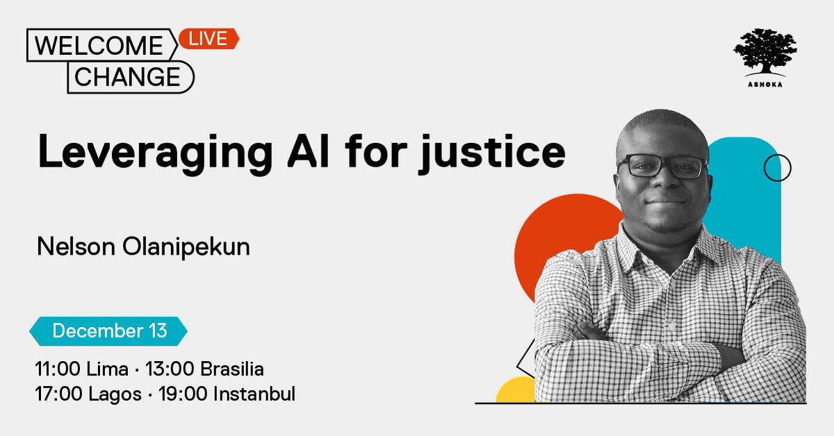 ‍⚖️ On Dec 13, #AshokaFellow Nelson Olanipekun, founder of @citizen_gavel will share insights on leveraging AI to improve access to justice in Nigeria. Don't miss it, bring your questions! 👩🏿‍⚖️us02web.zoom.us/webinar/regist…
@AshokaAfrica @TFAJ17
