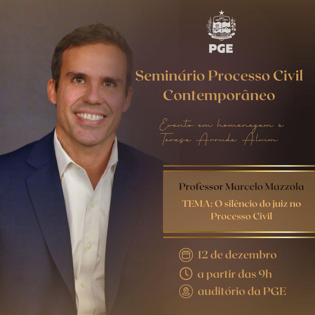Uma honra participar dessa linda homenagem da Procuradoria Geral do Estado de Alagoas à Professora Teresa Arruda Alvim @tece_2023 . Vou abordar o silêncio do juíz no processo civil, tema que dialoga com várias obras da homenageada.