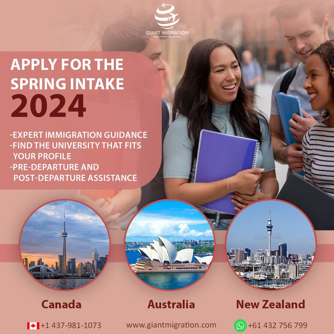 GiantMigration's tweet image. Apply for #SpringIntake 2024 with us and enroll in world-class universities in #Canada, #Australia, and New Zealand. 

Contact us-
📞 wa.me/+918868860022 (India)
📞 wa.me/+971503868476 (UAE)
📞 wa.me/+97430555944 (Qatar)

#Newzealand #Studyabroad #Studentvisa