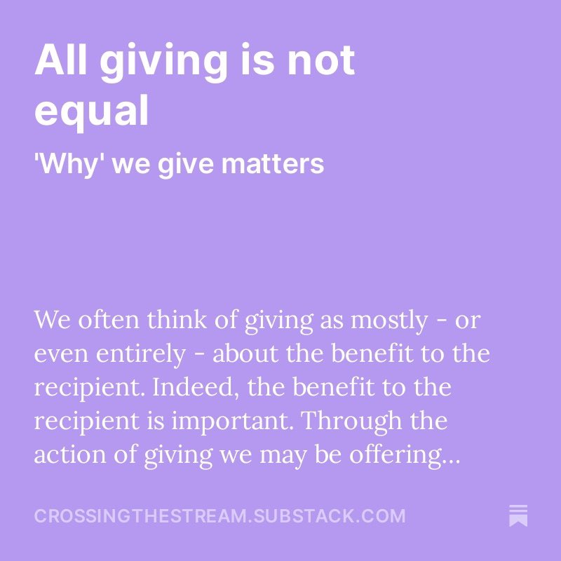 crossing_stream's tweet photo. Learn why the ‘why’ of giving matters. 

Blog this week:

https://t.co/INEZDX9Ejh https://t.co/fClCbHF7kl