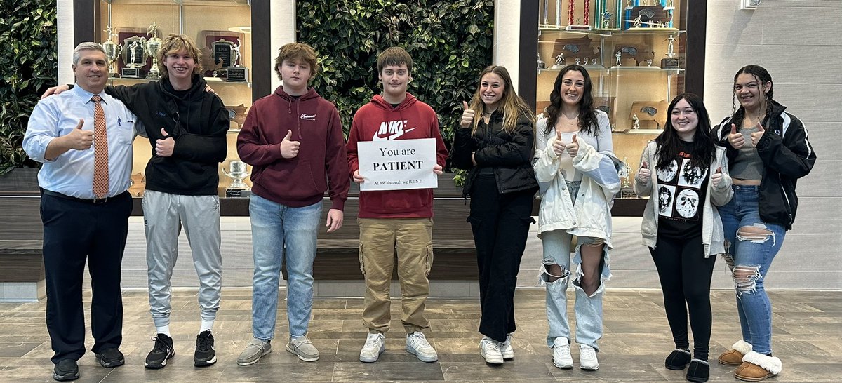 AaronRobb5's tweet image. It's #PositiveSigns Wednesday at #Wahconah and we are celebrating our PATIENT students 👍 @wahconahrhs