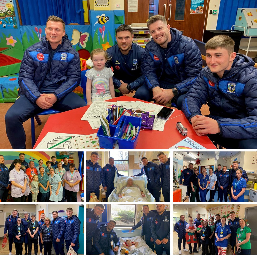 Thank you to Joe Philbin, Tom Whitehead, Josh Drinkwater, and Lachlan Fitzgibbon from <a href="/WarringtonRLFC/">Warrington Wolves</a> for visiting our Stroke ward, Forget Me Not Ward and the Children’s Ward as part of their Christmas Community Blitz and putting smiles on our patient's faces #christmasgiftgiving