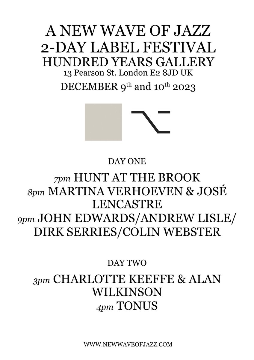 Colin Webster (@colin_webster) on Twitter photo Excellent line-up for the New Wave of Jazz Festival at <a href="/hundredyearsgal/">HundredYearsGallery</a>. Info here: hundredyearsgallery.co.uk/music-a-new-wa… Excellent line-up for the New Wave of Jazz Festival at <a href="/hundredyearsgal/">HundredYearsGallery</a>. Info here: hundredyearsgallery.co.uk/music-a-new-wa…