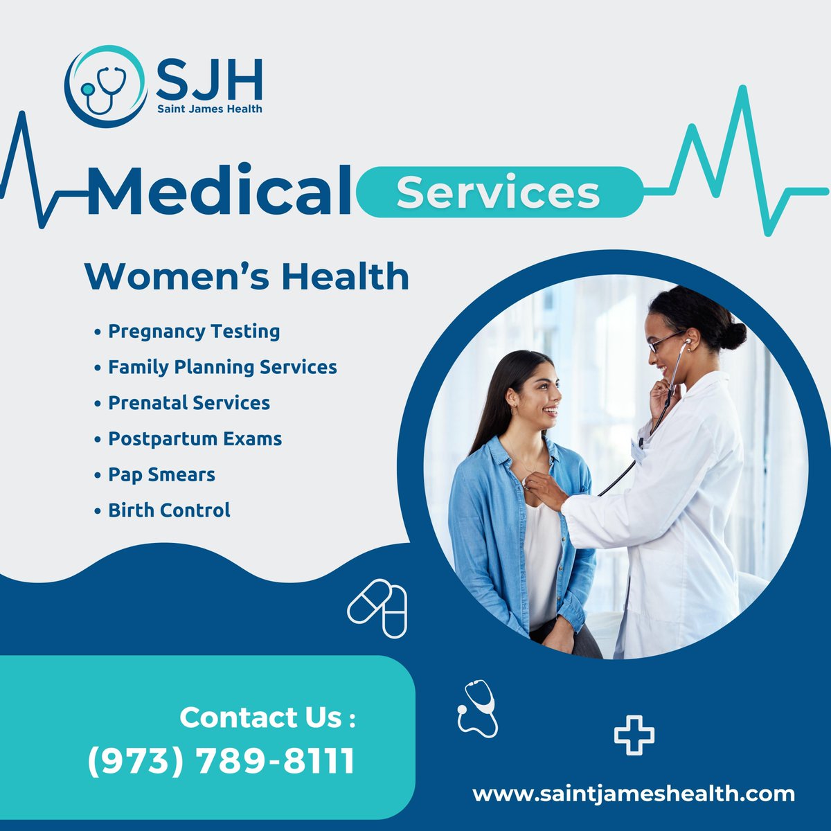 Empowering women through comprehensive medical health services at Saint James Health. Your well-being is our priority. 

#SaintJamesHealth #WomenHealth #HealthForHer #EmpowerWomen #HealthcareForHer #HealthServices #SaintJamesCare #NewarkHealth #NewarkNJ #HealthCenter #OBGYN