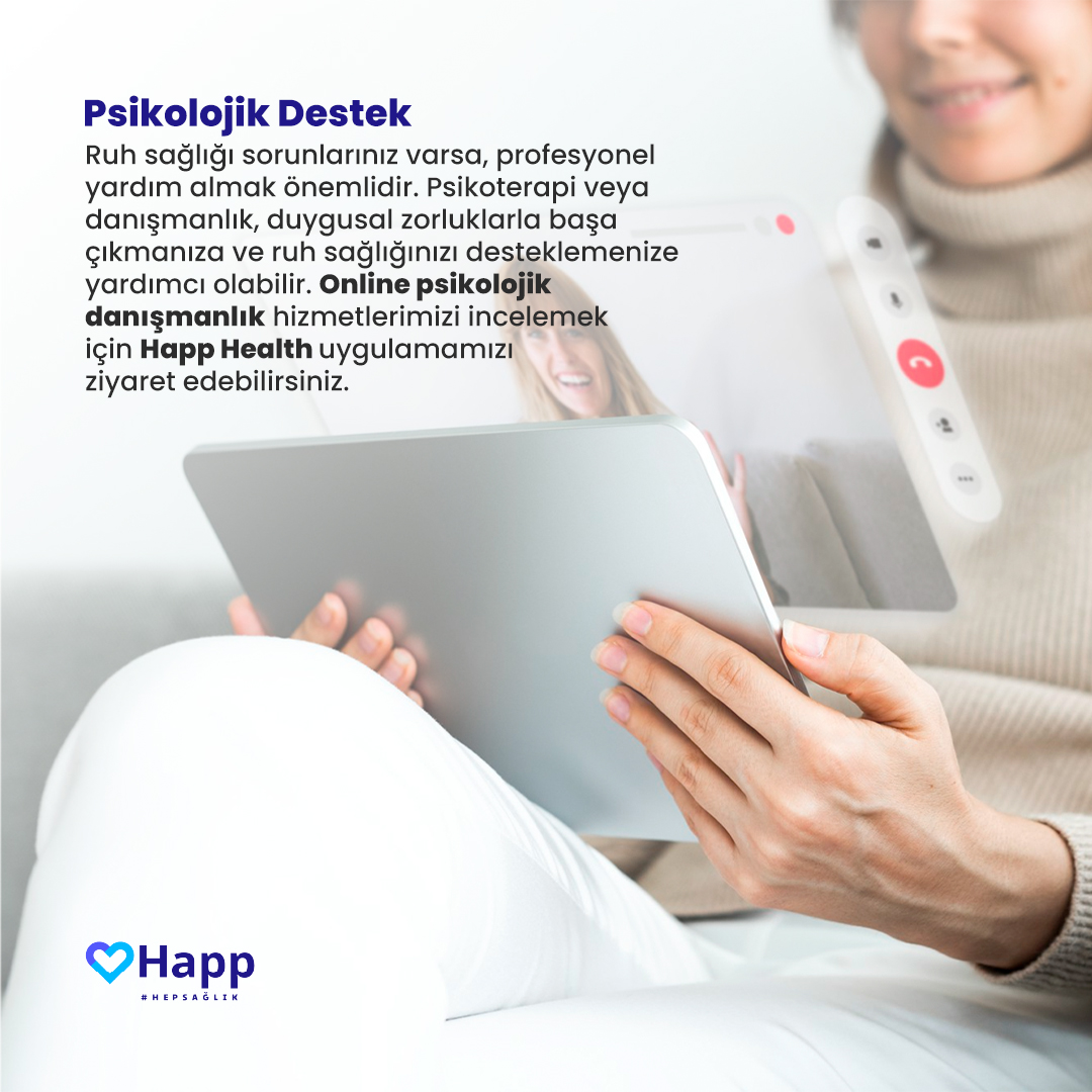 Online Psikoloji: 🔗happ.health/online-psikolo…

#hepsağlık #happsağlık #onlinedoktor #onlinerandevu #evdesağlık #ruhsağlığı #mentalsağlık #onlinepsikolog #stres #psikoloji