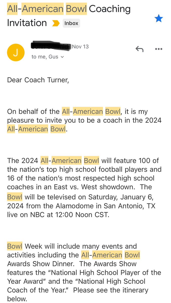 I finally have a chance to share how honored I am to be selected as a coach in the 2024 NBC Sports All-American Bowl. #Blessed #Elevate