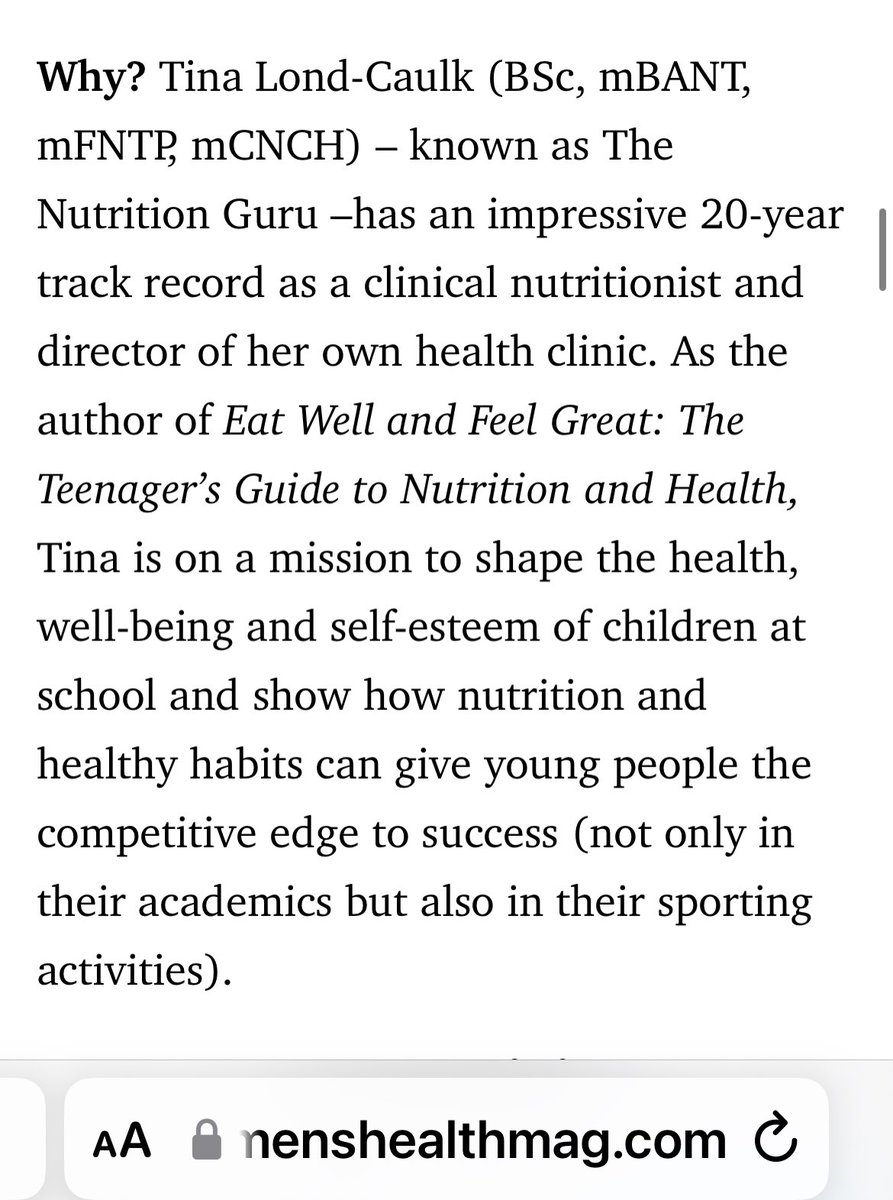 Thrilled to be included in @WomensHealthMag as one of the UK’s leading nutritionists #nutritionist #londonnutritionist #author #KeynoteSpeaker #MotivationalSpeaker #NutritionEducation #HealthPR #wellnesscoach #corporatewellness