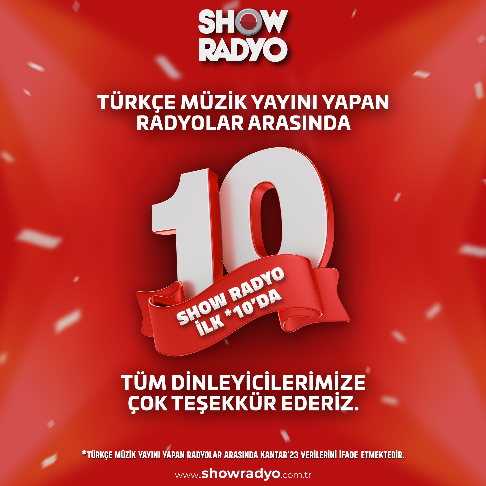 Show Radyo on X: "Show Radyo'ya olan ilginize teşekkür ederiz! Türkçe Müzik  yayını yapan radyolar arasında Show Radyo İLK 10'DA! #ShowRadyo  https://t.co/JAoGdwgAjg" / X