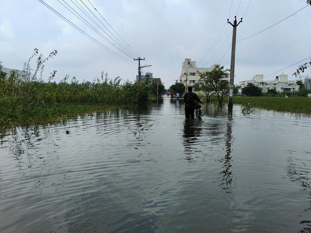 skclusive's tweet photo. second day of cycling post cyclone. this part of chennai!? needs a week time to get recovered. 2023 is worse than 2015.

perumbakkam 🚶 https://t.co/EBnWlPCF7i