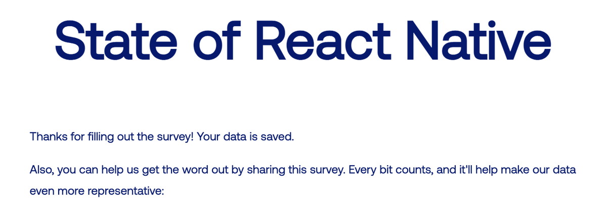 szdziedzic's tweet image. I did my part 🫡
You can also help us to improve React Native by filling stateofreactnative.com survey 🚀
#StateOfReactNative