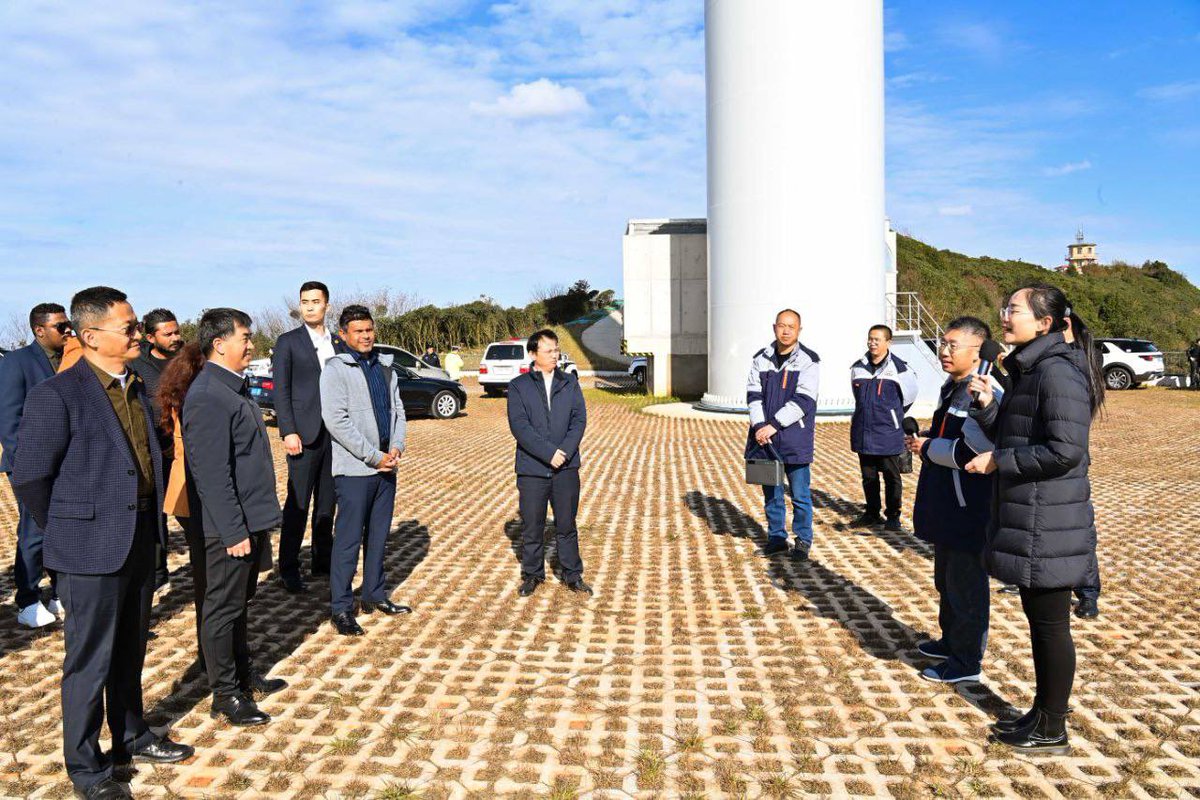 The President's Office (@presidencymv) on Twitter photo Vice President H.E. <a href="/HucenSembe/">Hussain Mohamed Latheef</a> visits the Qujing Tongquan Wind Farm in Kunming, Yunnan Province, China. The Maldives recently announced its ambitious plan to develop renewable energy systems capable of providing 33% of the nation's electrical needs within the next five years. Vice President H.E. <a href="/HucenSembe/">Hussain Mohamed Latheef</a> visits the Qujing Tongquan Wind Farm in Kunming, Yunnan Province, China. The Maldives recently announced its ambitious plan to develop renewable energy systems capable of providing 33% of the nation's electrical needs within the next five years.