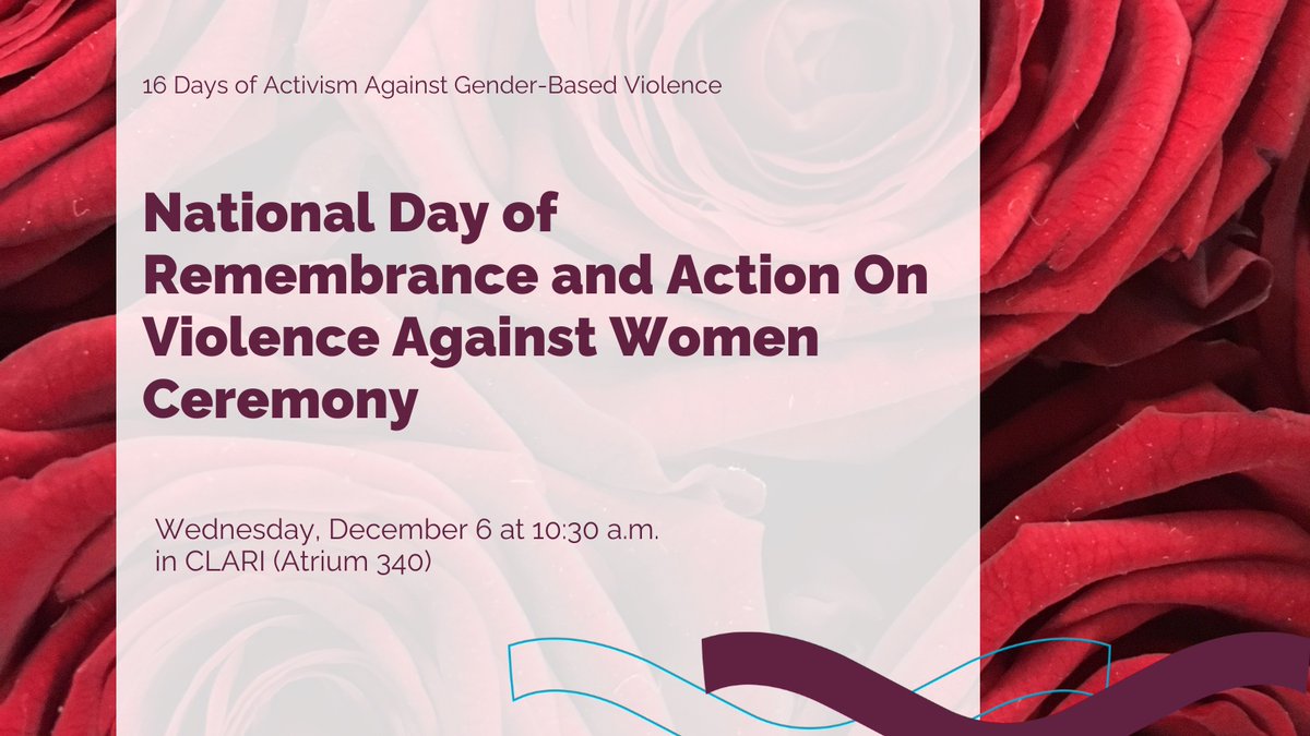 Today is National Day of Remembrance and Action Against Gender-Based Violence. Join us at 10:30 a.m. to honour the 14 young women who lost their lives while attending an engineering class. Learn more: loom.ly/cUGL-e0 #WorldWithoutLimits