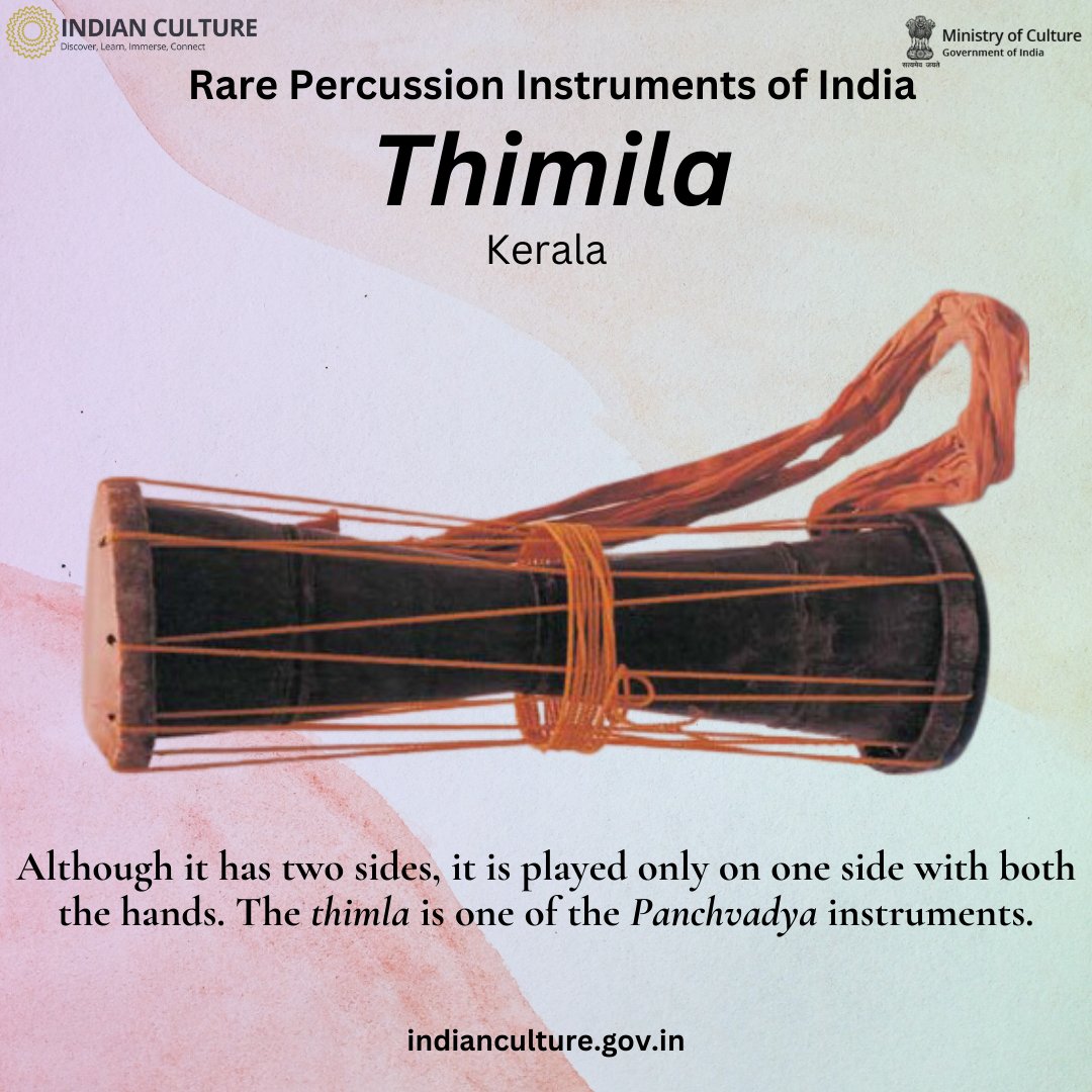 Be it for folk songs, worship rituals, or battle cries, the musical instruments of India have many uses. Explore them at the Indian Culture Portal at indianculture.gov.in/musical-instru…

#rareinstruments  #indianmusic #musicofindia  #hindustanimusic #carnaticmusic  #percussioninstrument
