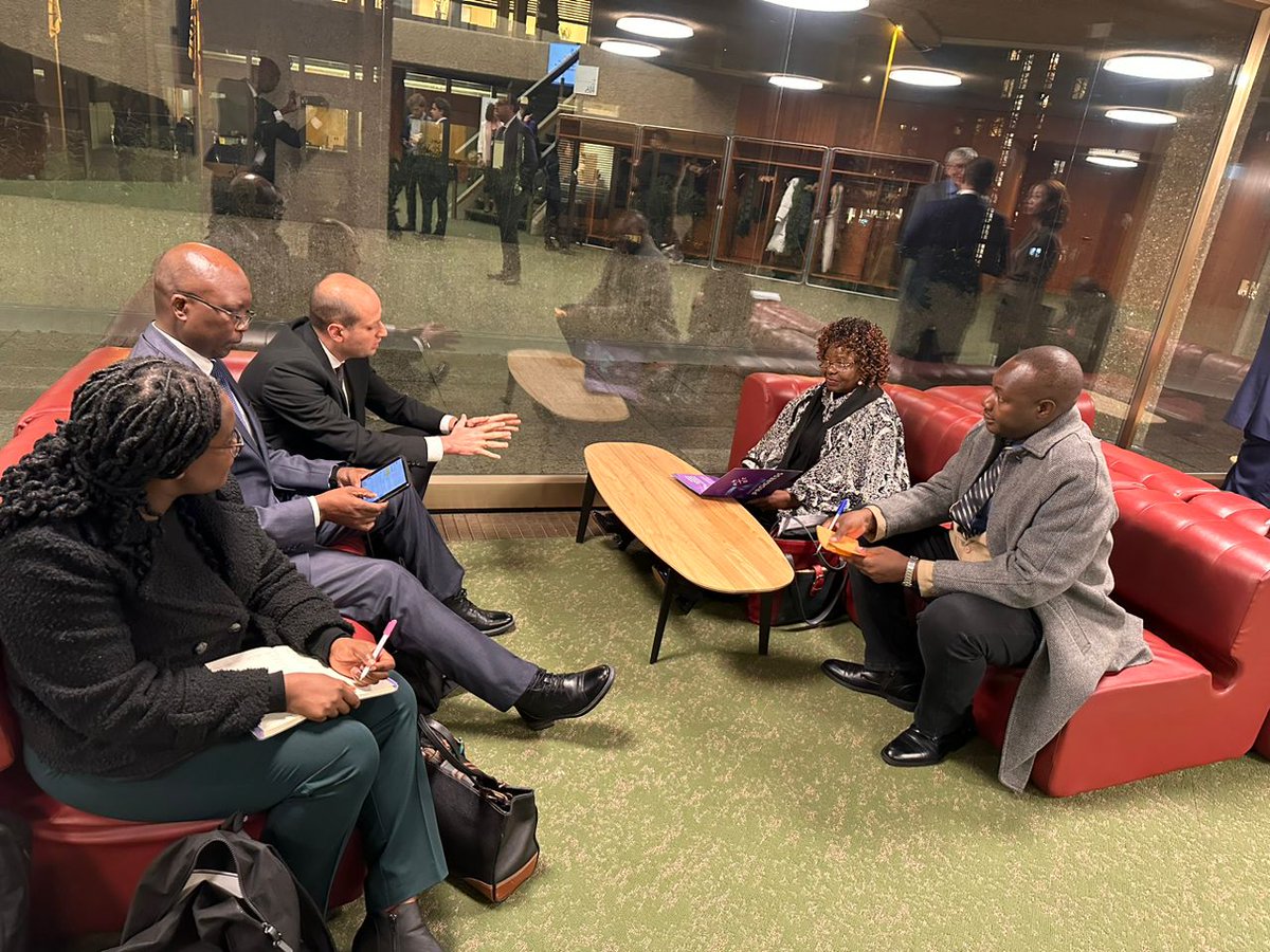 The Minister of Industry and Commerce, Hon. Dr. Sithembiso G.G Nyoni's delegation, among them Dr. Douglas Runyowa, Chief Director Commerce, engages potential partners on the sidelines of #UNCTADeWeek in Geneva, Switzerland on Digital E-Commerce.
