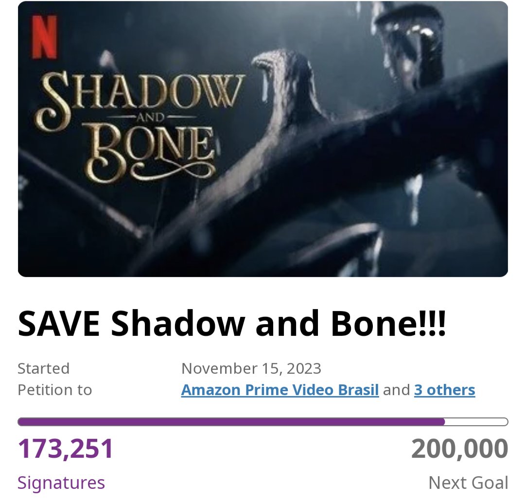 ChaosCrows's tweet photo. Good Morning Lovies! Even though the signatures have slowed continue to let people know when annoying @netflix in the comments! So many still don't know. Let's get to 200k by Christmas 🎄! #KazzleDazzle #SaveShadowAndBone #SixofCrowsSpinoff https://t.co/pOhv9GZHoY