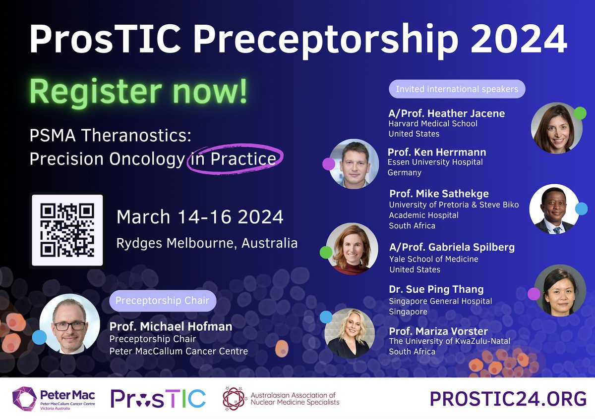 This immersive, multidisciplinary PSMA course is tailored for professionals across nuclear medicine, medical oncology, radiation oncology &amp; urology who are seeking to advance their skills &amp; knowledge in the rapidly evolving field of theranostics.
More here prostic24.org