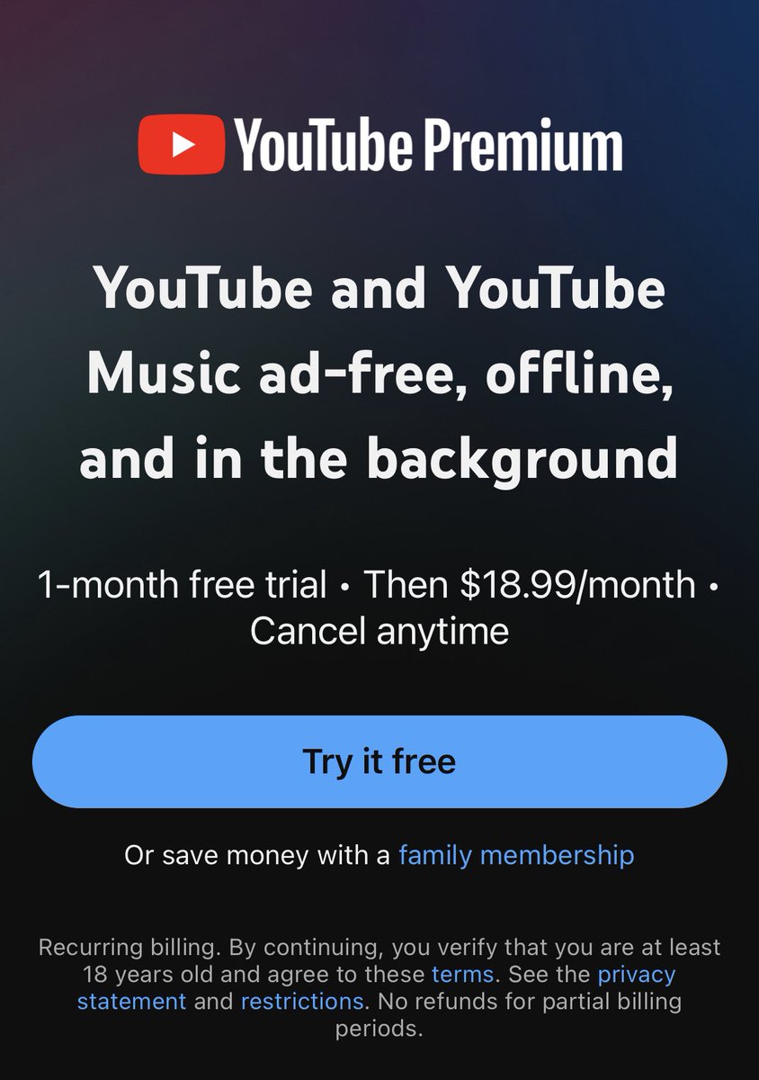 YouTube… no. Stop. Increasing the price of YouTube Premium won’t make me pay it. On average, if you pay $19 a month for 12 months you are paying $228 a year. That’s without tax. I’m not paying for this. Ever. This is way too expensive for me to justify this.