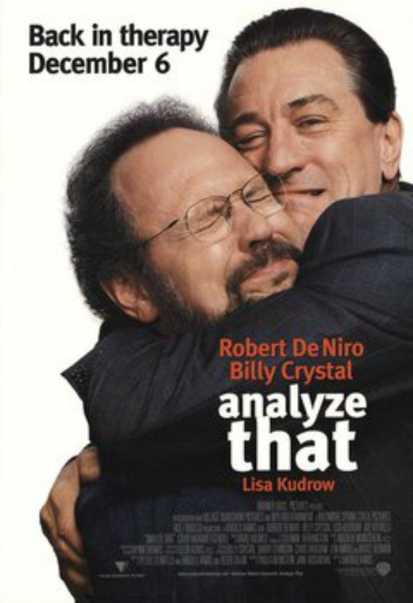 El 6 de diciembre de 2002, se estrenó la película 'Analyze That', protagonizada por Robert DeNiro, Billy Crystal, @LisaKudrow y @anthonylapaglia.