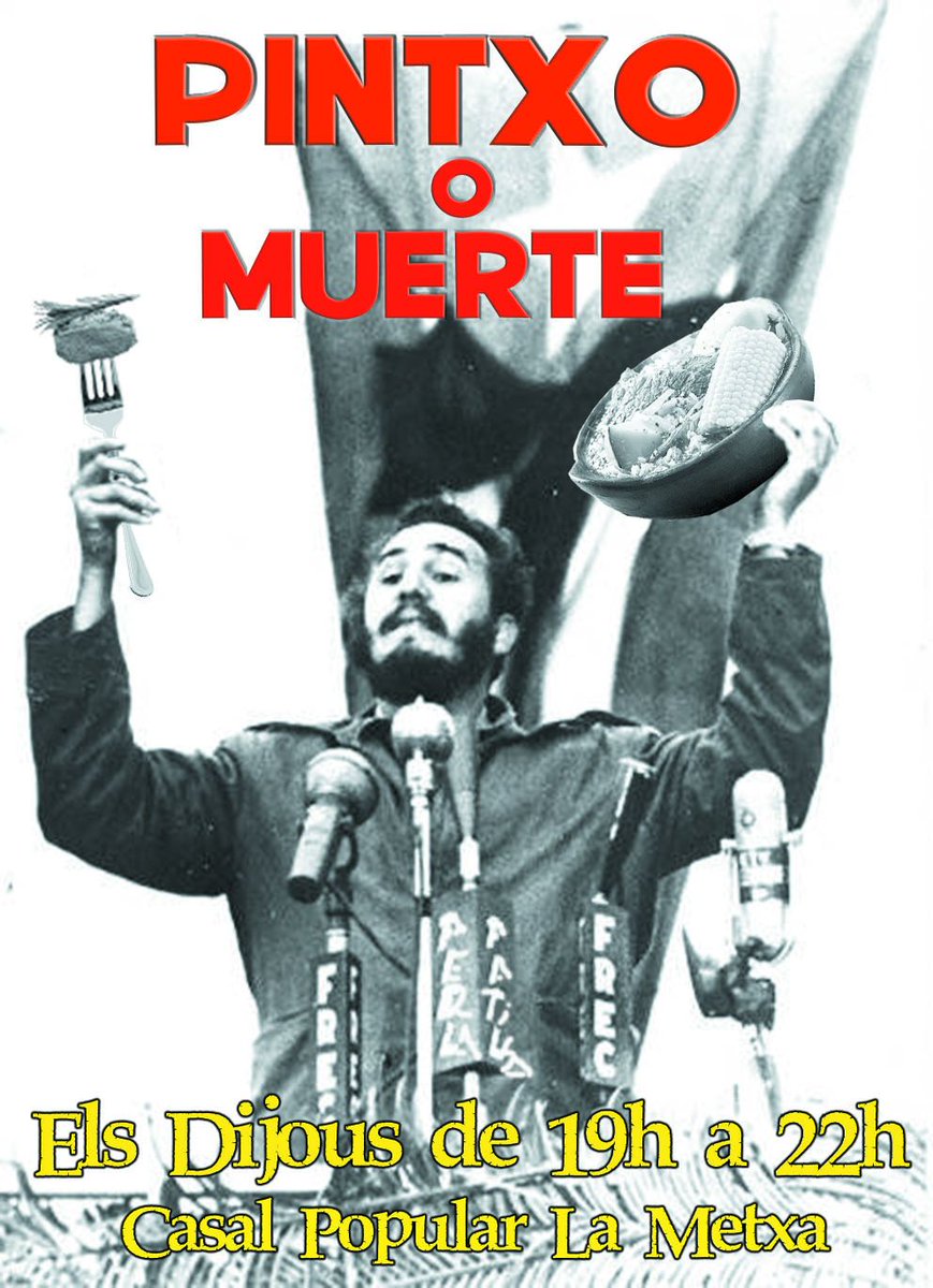 AntifaRipolles1's tweet photo. Aquest dijous obrim amb pintxo o muerte a la @lametxaripoll! 
A banda de la teca podreu veure l'exposició de cartells de la revolució del 36 i la guerra civil al mateix casal.
A Ripoll, organitzem els espais antifeixistes! https://t.co/chwVycF8XY