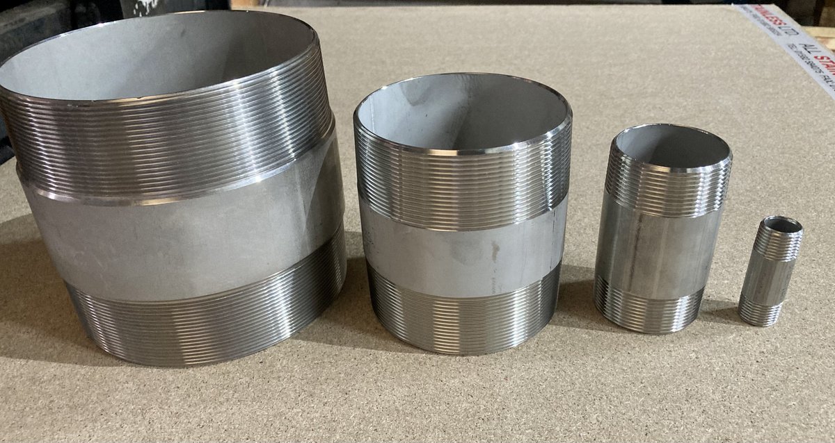 AllStainlessLtd's tweet photo. Now available in a range of sizes from 1/4" to 6", our range of BSP Barrel nipples for all your business needs.

Any enquiries, please do not hesitate to contact us at:

01582 584075

Or by email at:

sales@allstainlessltd.co.uk

#allstainlessltd https://t.co/MOEebQiD6r