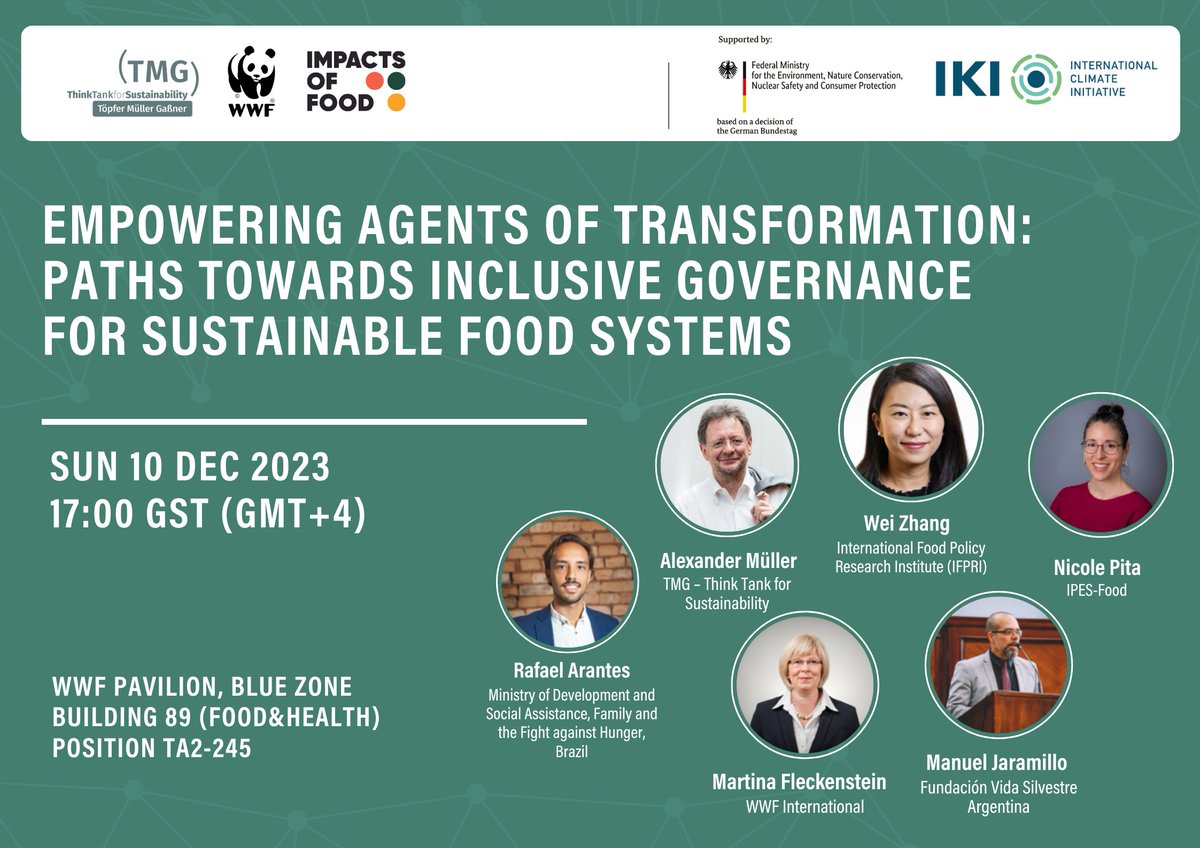 How can we empower agents to drive a sustainable transformation of our food systems? Join us at #COP28 to discuss why #foodsystems transformation needs a new type of #governance ensuring inclusivity w/ international agreements such as climate, #biodiversity & land degradation.