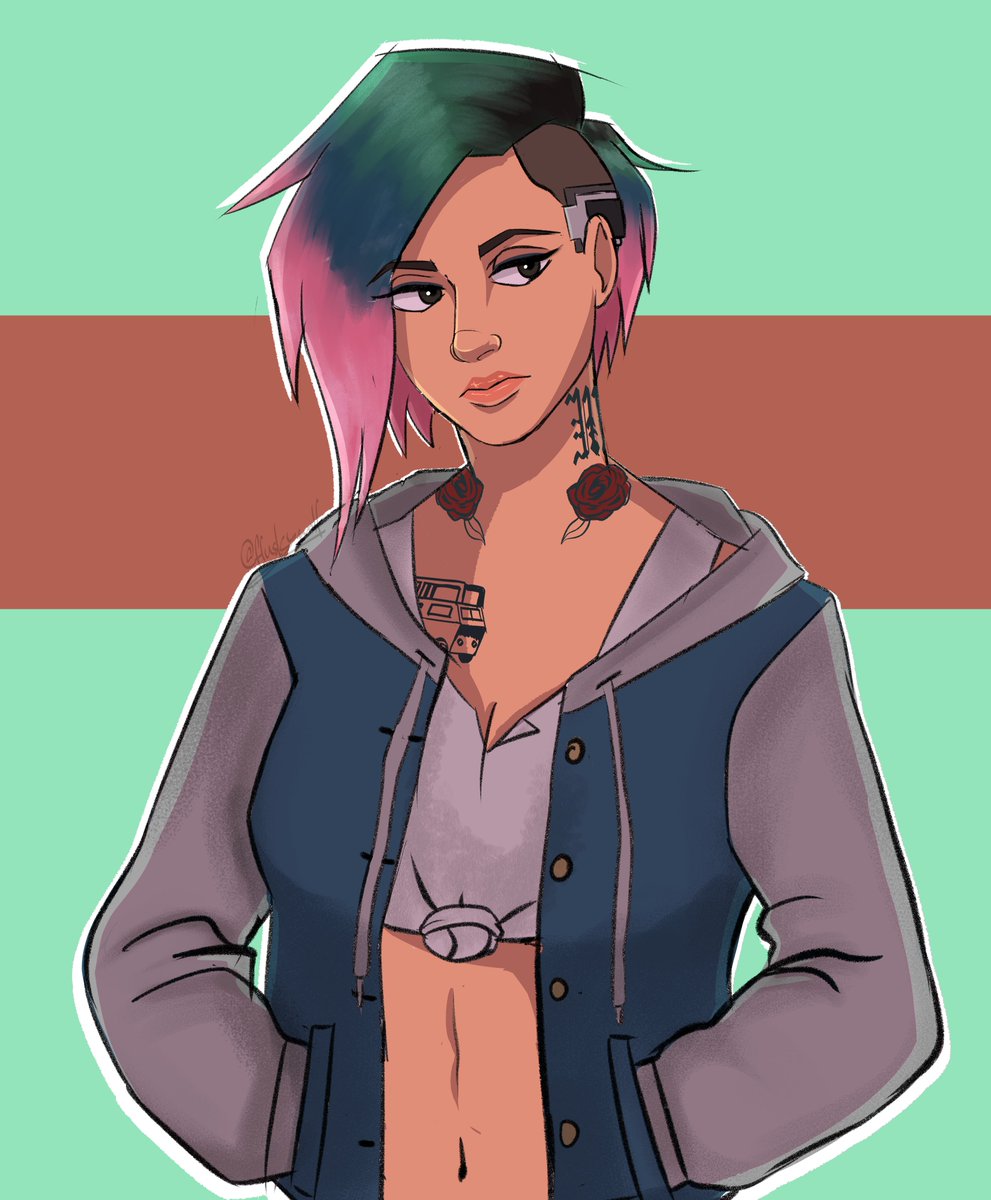 just judy wearing my jacket and happy patch 2.1 #JudyAlvarez #Cyberpunk2077