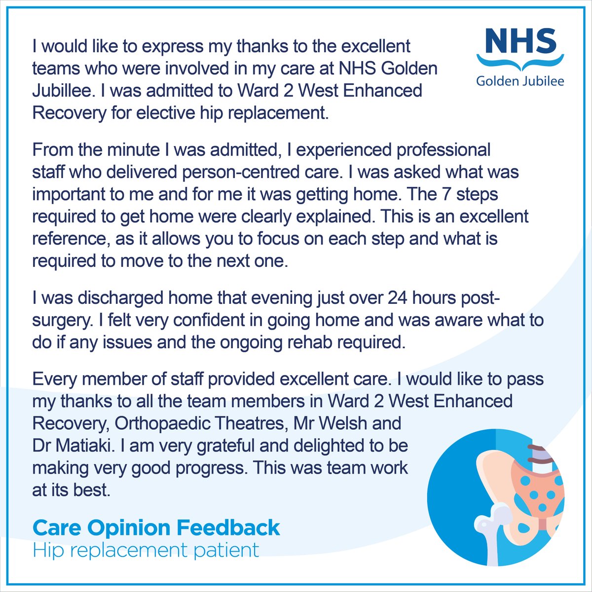 Thank you to this patient for sharing their positive experience with us❤
If you would like to share your feedback or a Christmas message with our staff, we'd love to hear from you!
Comments can be left on our post, or you can email us directly at comms@gjnh.scot.nhs.uk
🎄