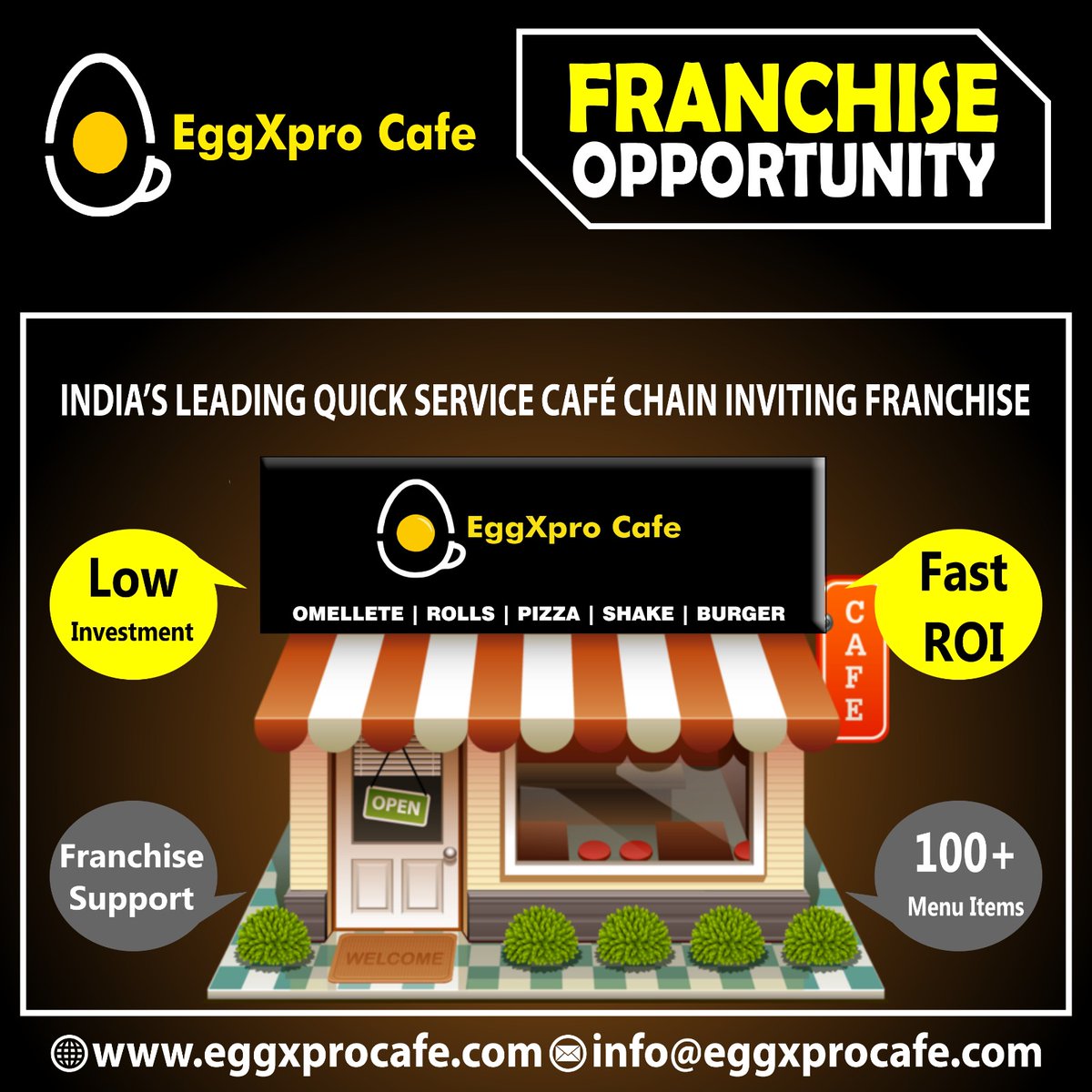 food franchise is the one which has huge brand base, Eggxpro is one of the famous egg food brand of India and also provide healthy food franchise👍
.
#eggxprocafe #foodfranchise #business #food #restaurant #eggdishes #HighProfit #foodie #cafefranchise #QuickService #eggfood #eggs