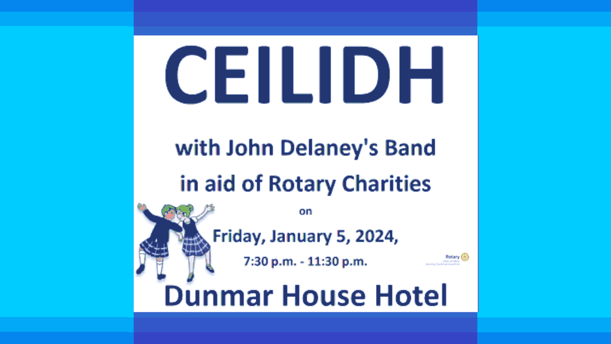 RotaryAlloa (@alloarotary) on Twitter photo Come join the Ceilidh! John Delaney is back with his band for the 2024 Ceilidh at the <a href="/DunmarHouse/">Dunmar House Hotel</a> Alloa. Buy your tickets on line now. £10 each. See ceilidh-tickets.pages.dev
Click here for a poster to display. 1drv.ms/b/s!AhRkq3jm3H… See less Come join the Ceilidh! John Delaney is back with his band for the 2024 Ceilidh at the <a href="/DunmarHouse/">Dunmar House Hotel</a> Alloa. Buy your tickets on line now. £10 each. See ceilidh-tickets.pages.dev
Click here for a poster to display. 1drv.ms/b/s!AhRkq3jm3H… See less