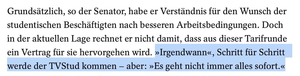 Marvin Hopp (@marvin_hopp) on Twitter photo Verhandlungsführer der TdL <a href="/ADressel/">Andreas Dressel</a> im Spiegel. Wir - das haben wir in den letzten Wochen zu Tausenden auf der Straße bewiesen - sind nicht mehr bereit zu warten. Denn „nur der kann warten, der über die Zeit anderer verfügt“ (Oskar Negt). Unsere Zeit hingegen ist jetzt. #TVStud! Verhandlungsführer der TdL <a href="/ADressel/">Andreas Dressel</a> im Spiegel. Wir - das haben wir in den letzten Wochen zu Tausenden auf der Straße bewiesen - sind nicht mehr bereit zu warten. Denn „nur der kann warten, der über die Zeit anderer verfügt“ (Oskar Negt). Unsere Zeit hingegen ist jetzt. #TVStud!