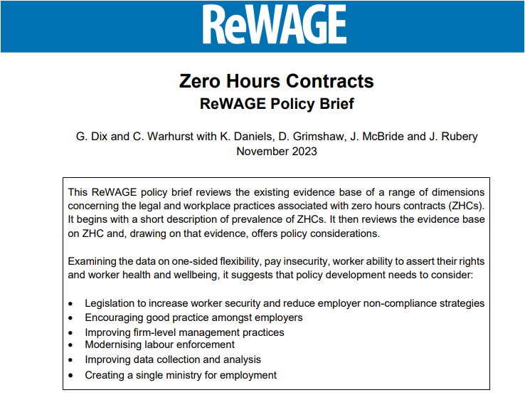 Zero Hours Contracts! The new @rewageCovid19 policy brief is now available. Read more here: warwick.ac.uk/fac/soc/ier/re… @ESRC #EmploymentPolicy