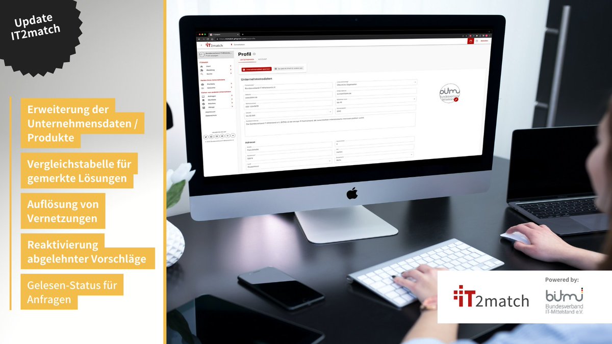 #IT2match-Update! Überarbeitetes Backend und Frontend &amp; neue Funktionen, die dabei helfen, passende Lösungen zu finden und die eigene Sichtbarkeit zu stärken. 💡
loom.ly/QSk7Az0