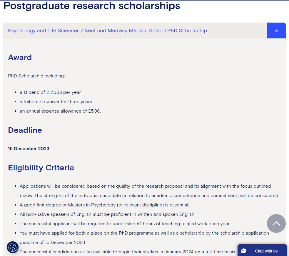 Find out about the <a href="/CCCUPsychology/">CCCU Psychology</a> and Life Sciences / Kent and Medway Medical School PhD Scholarship here canterbury.ac.uk/study-here/sch…