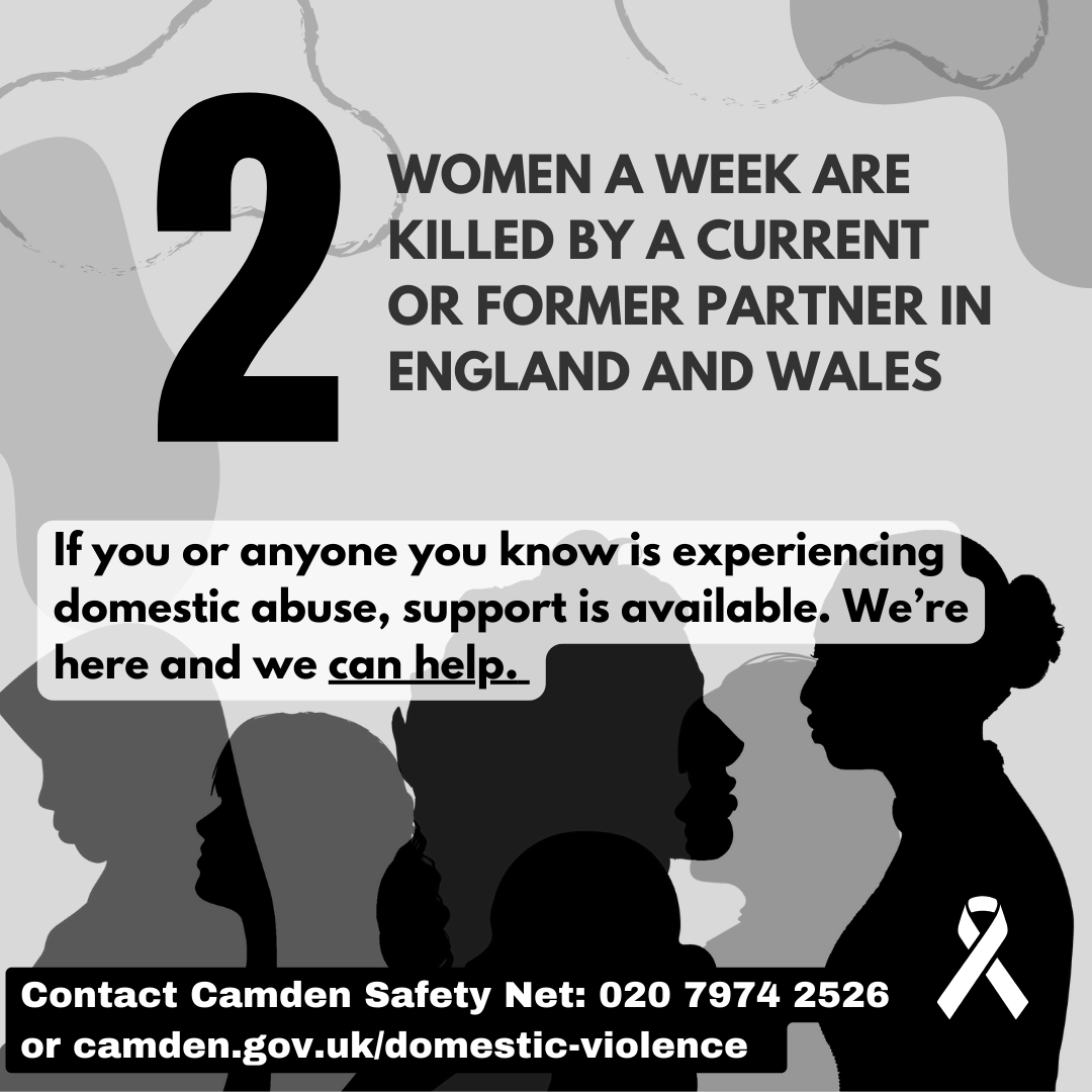 Home should be a safe place for everyone. If you or anyone you know is experiencing domestic abuse, please know we are here to support you. Contact Camden Safety Net on 020 7974 2526. To find out about the wide range of support available visit camden.gov.uk/domestic-viole…