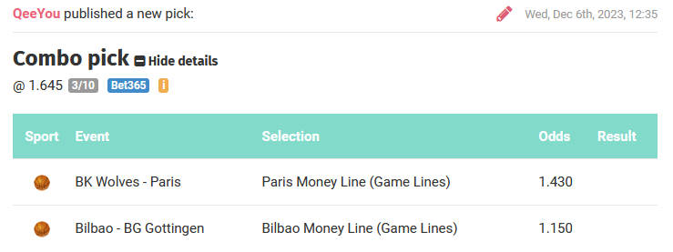 QeeYouBet's tweet photo. Combo EuroCup/FIBA Europe Cup 🇪🇺

96€ a gagner parmi les #RT et ceux qui me follow si le pari passe. Deux gagnants de 48€

🏀Paris
🏀Bilbao

CT : 1,64

Mise : 1,5%

Wolves qui sera toujours sans deux joueurs clés.
Sulaimon & Zagars. Sur la première confrontation Paris a gagner 105-78 et ces deux joueurs ont inscrits 15 & 10 points.
Garrison Brooks a passé sa visite médicale et est apte à jouer aujourd'hui mais ça devrait pas affecté les parisiens.

Dispo en arjel. 
Un maximum de #RT🔁#FAV ❤️pour soutenir et si vous suivez.

#TeamParieur