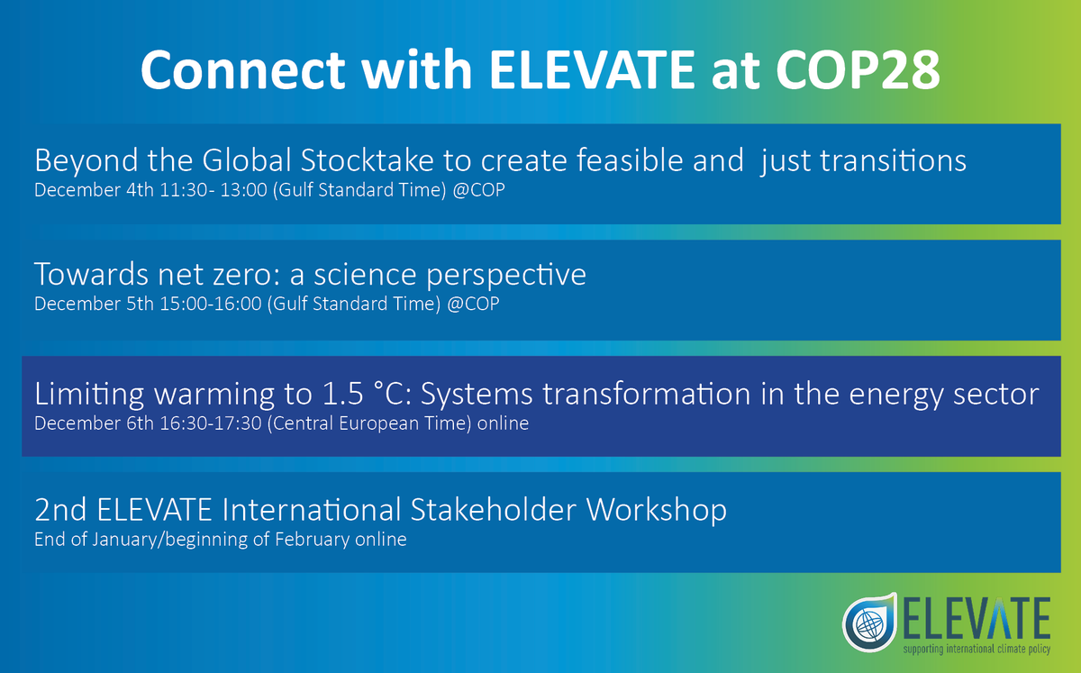 🌍 Join us in exploring system transformations: @ClimateLeo, @IDafnomilis , @IsabelaTagomori, #ElenaHooijschuur, @JStrefler and moderator #StephanieSolf discuss latest insights this afternoon at the online #COP28 EU Side Event. 🕒 16:30-17:30 (CET) 🔗cop28eusideevents.eu/e/programme?se…