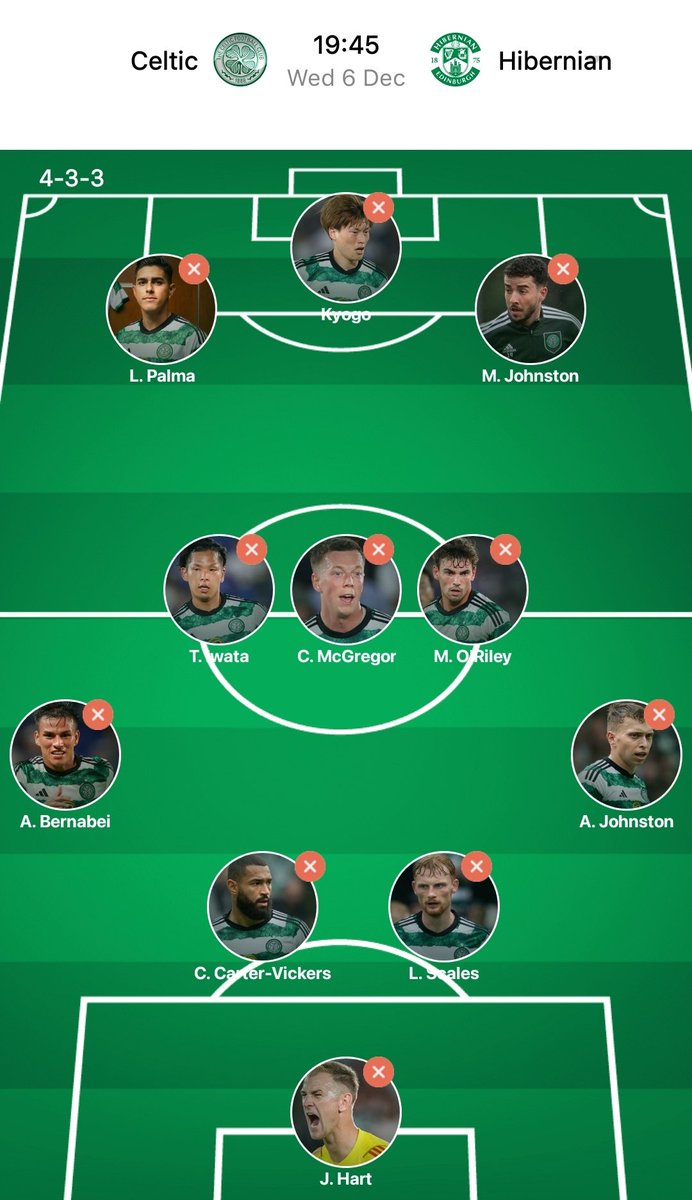 ashbf17's tweet image. This is the team I would love to see starting for @Celtic v @HibernianFC tonight! #Iwata and #Johnston both showed they deserve a start and I personally feel that we need to use #Bernabei over #Taylor as he has be below par 🍀 use @Celtic1967_com app to create your starting 11 ✅