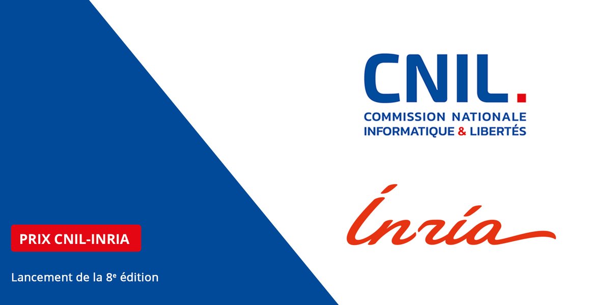 🏆 Prix CNIL-@Inria « protection de la #vieprivée » : la 8e édition est lancée ! 📅 Candidatez avant le 12 janvier 2024 à minuit ! ⏱️ ℹ️ Retrouvez toutes les informations et le règlement sur le site de la CNIL 👉cnil.fr/fr/lancement-d…