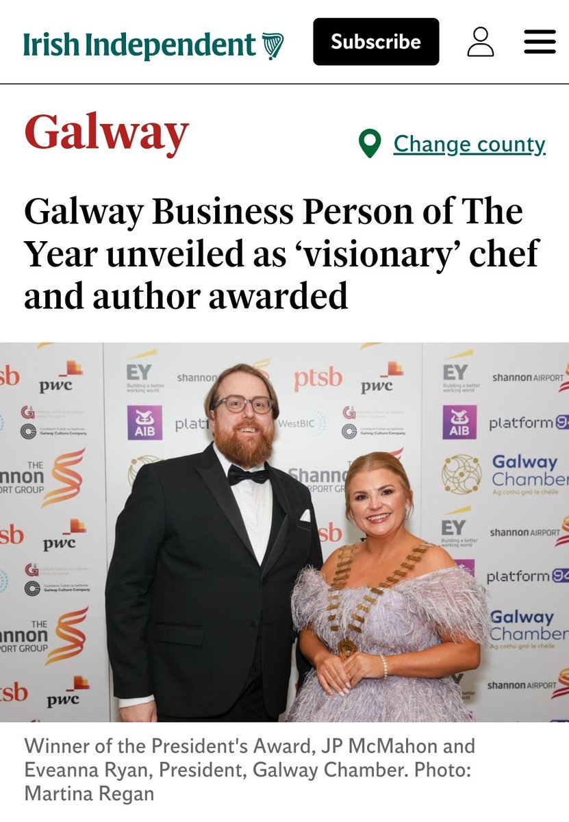 Dr. Jp McMahon (@mistereatgalway) on Twitter photo Thanks again to <a href="/GalwayChamber/">Galway Chamber</a> for recognizing the role food plays in the creation of a city, a community and a culture. Let's go Galway!
#thisisIrishfood Thanks again to <a href="/GalwayChamber/">Galway Chamber</a> for recognizing the role food plays in the creation of a city, a community and a culture. Let's go Galway!
#thisisIrishfood