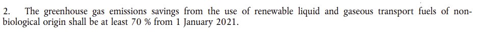 anthony_wang4's tweet photo. @BozzettoStefano @Sustainable2050 @BrianVad @JMGlachant @MLiebreich @baldwinbiogas To qualify as RFNBO it has to achieve at least 70% GHG reduction. How they demonstrate that is another question but biogenic CO2 + a clean (Swedish) power grid is a good start.

https://t.co/ZkLi83wi7D (Article 25(2) of the RED) https://t.co/h2MKzvcoPV