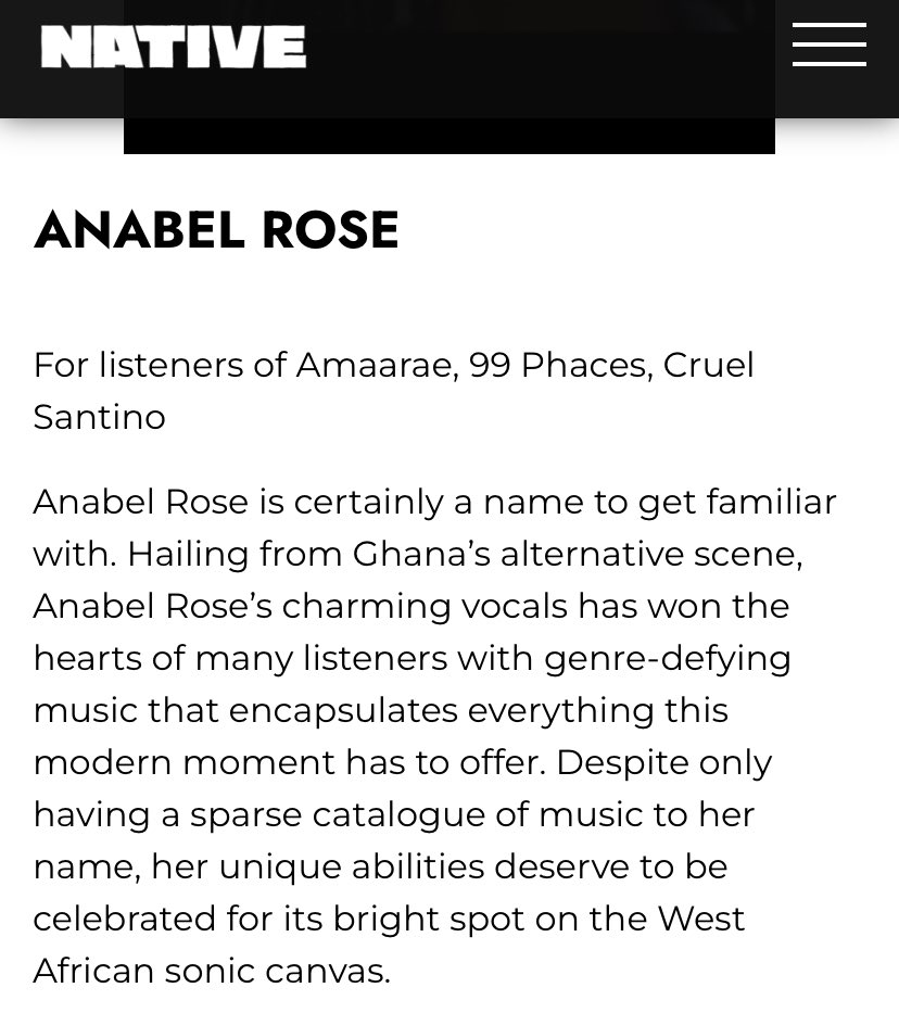 theanabelrose's tweet photo. One of @NativeMag ‘s top artists for November 🥳 Grateful💕 https://t.co/AMF3KadX2N