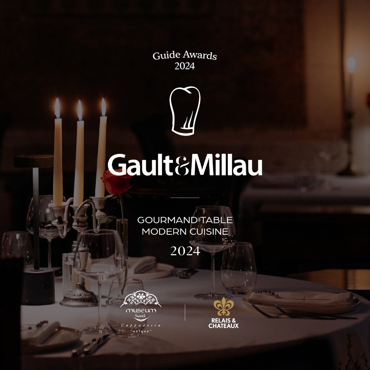 Dünyaca ünlü gastronomi rehberi Gault &amp; Millau'nun Türkiye'deki ilk senesinde ödül almış olmaktan büyük mutluluk duyuyoruz.

#museumhotel #relaischateaux #muzeotel #gaultmillau #kapadokya