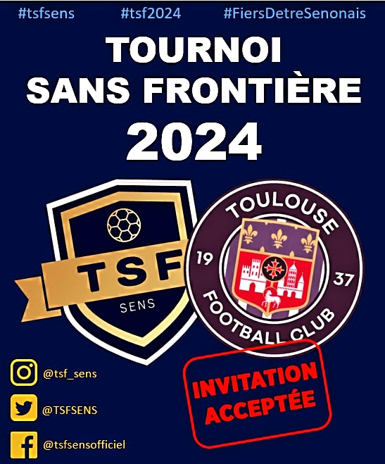 TOURNOI SANS FRONTIERE (@tsfsens) on Twitter photo Heureux de recevoir la nouvelle génération des Pitchounes au #tsf2024
Merci <a href="/ToulouseFC/">Toulouse FC</a> pour la confiance 💜🤍💙💛 Heureux de recevoir la nouvelle génération des Pitchounes au #tsf2024
Merci <a href="/ToulouseFC/">Toulouse FC</a> pour la confiance 💜🤍💙💛
