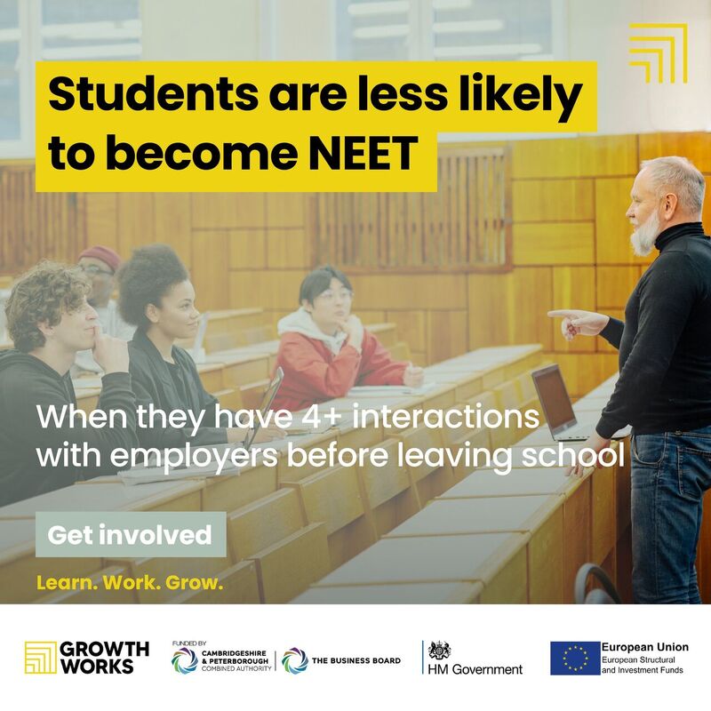 Research shows that students who have 4+ encounters with the world of work while at school, are 5 times less likely to become NEET (not in employment, education or training). As an employer or individual, could you get involved? Find out more today >>bit.ly/3Jghr9Q