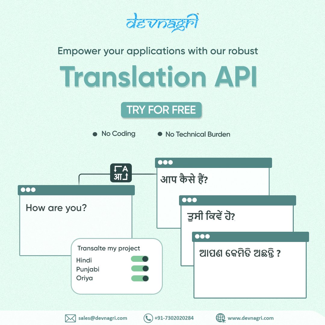 DevnagriAI's tweet image. Are you ready to elevate your #global business game? 🚀 Say #hello to precision, efficiency, and linguistic excellence with Devnagri&apos;s cutting-edge Translation API! 🌍💬

To know more, please visit devnagri.com now.

#TranslationAPI #Devnagri #LanguageMatters