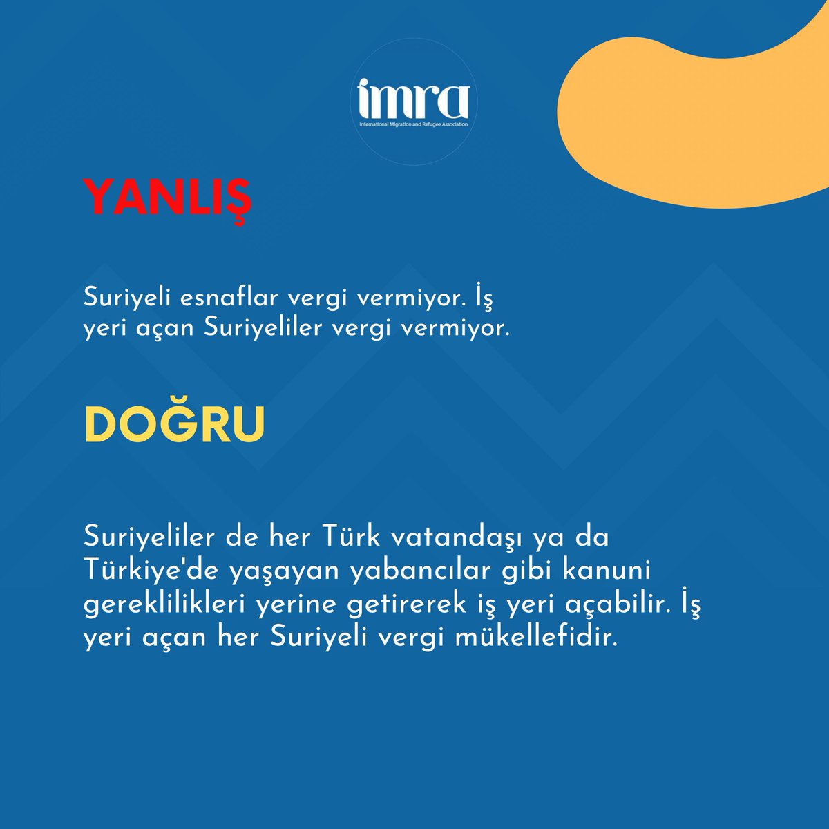 imraorg's tweet photo. DOĞRU BİLİNEN YANLIŞLAR ! 
@ESAREA 
#imra #göç #mülteci #yanlış #doğru #suriye #göçmen #sosyaluyumlagüçleniyoruz #sosyaluyum https://t.co/ASwHDPNqet